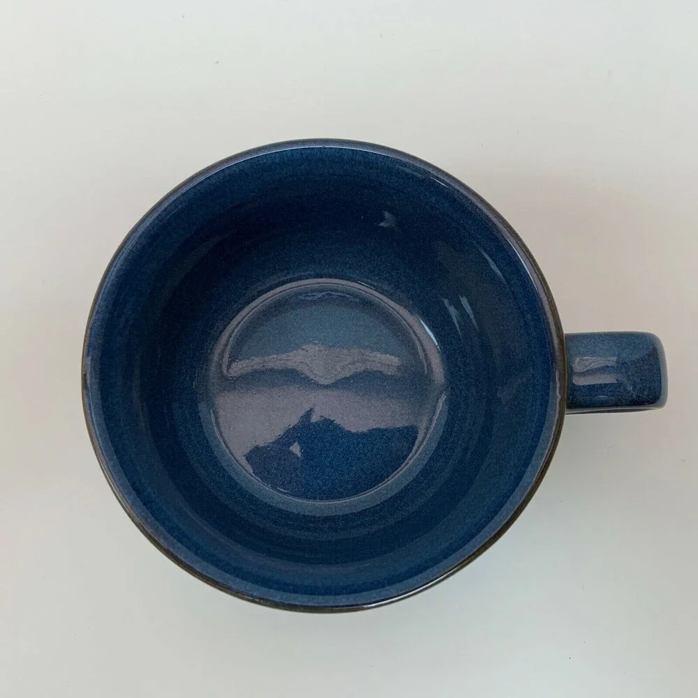 Pier 1 Pier One Coffee Cup Mug Blue Stoneware Dishwasher Microwave Safe MINT!